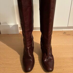 Brown Leather, healed boots, Made in Italy designed by Shala Galapo.